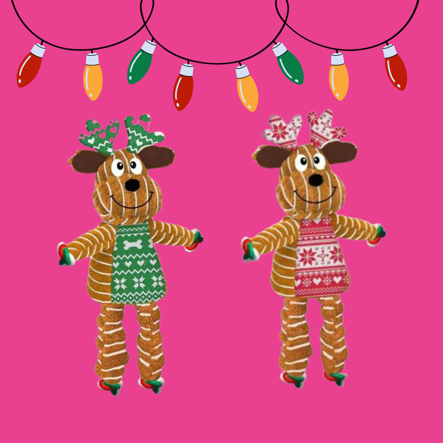 KONG Holiday Dog Floppy Knots Reindeer