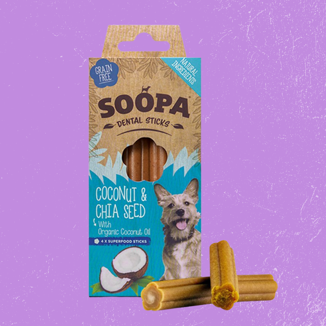 Soopa Pets Single Pack Dental Sticks: Coconut and Chia Seed