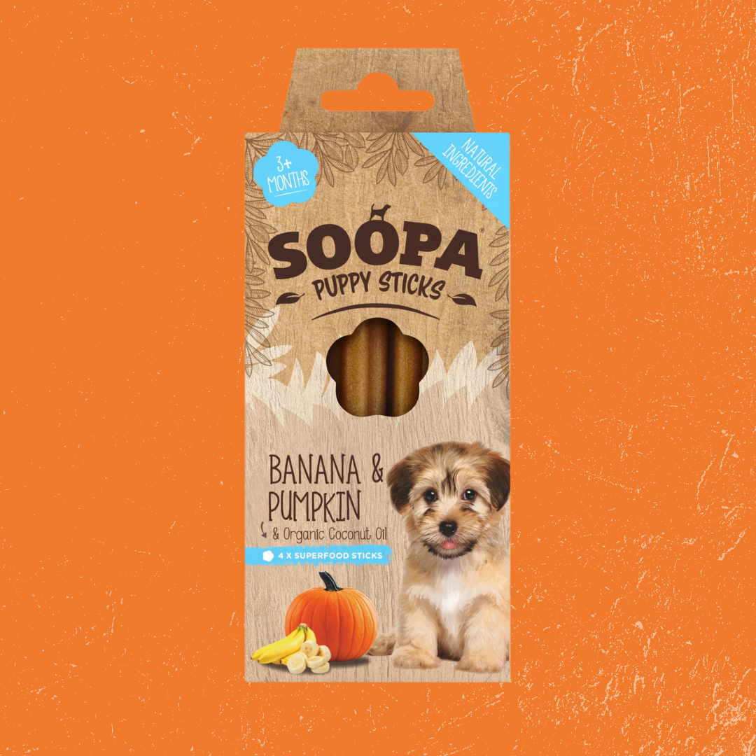 Soopa Pets Puppy Dental Sticks: Banana & Pumpkin